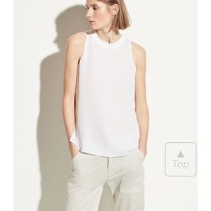 Vince rib trim silk tank (new with tags)